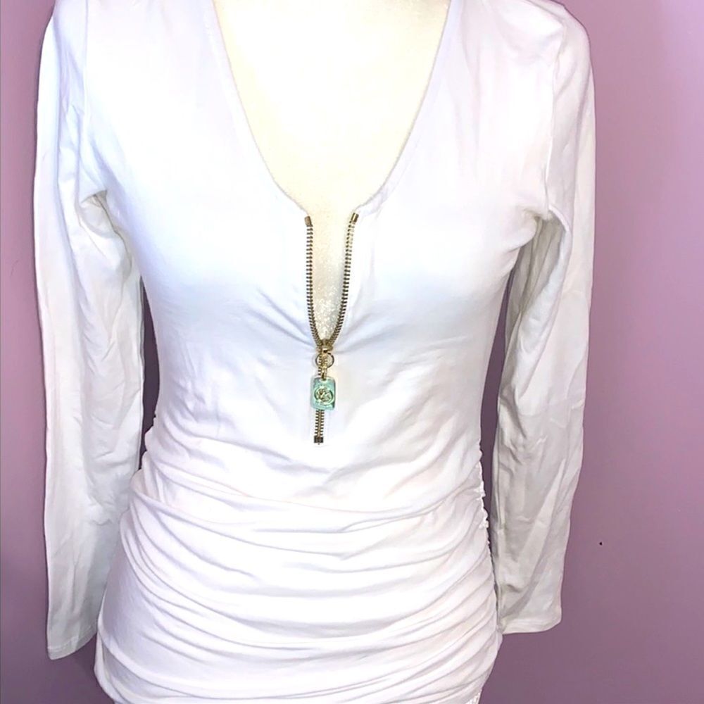Michael kors zip front top